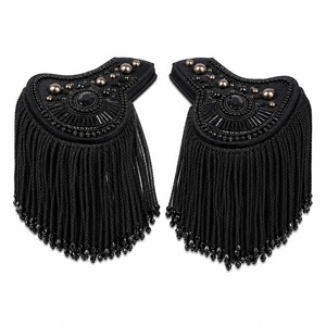 Epaulette Marching Band Shoulder <b>Boards</b> with Fringe in shoulder Vintage Style Marching Band Embroidered Sew-On Fring - Product Image 2