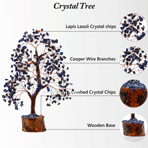 Árbol de la Vida de Lapislázuli al por Mayor con Alambre de Cobre, Piedras Curativas de Gemas, Árbol de Cristal para Decoración del Hogar - Product Image 2
