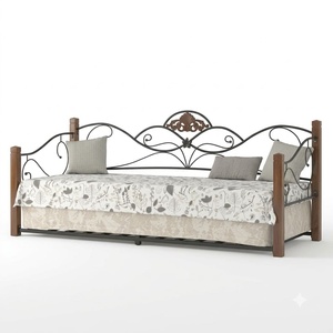 Traditional Wrought Iron 3-<b>Seater</b> <b>Sofa</b> Set Durable <b>Outdoor</b> Furniture Waterproof Garden Couch - Product Image 1