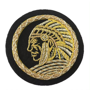 Handmade Embroidered Custom Made Bullion Wire Royal <b>Crown</b> Patches 3D Embroidery Golden &<b>Silver</b> Fashion Badges For Uniform by OEM - Product Image 1