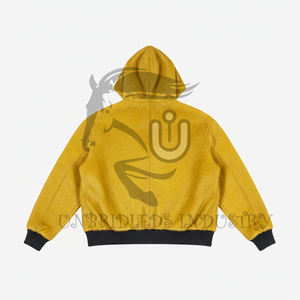 Nouvelle mode 2026 : Sweat à capuche en cuir de vachette jaune à double fermeture éclair - Product Image 2