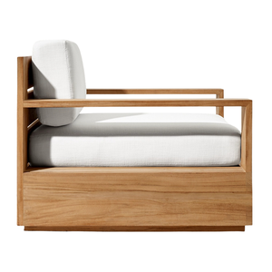 Canapé d'extérieur de style minimaliste moderne en teck durable, canapé de salon contemporain avec coussins moelleux, mobilier de jardin de luxe - Product Image 2