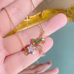 Collar con diseño de gato para mujer con incrustaciones de circonita, acero inoxidable 304 chapado en oro con revestimiento de 0.03µm de grosor, con cadena de cable. - Product Image 5