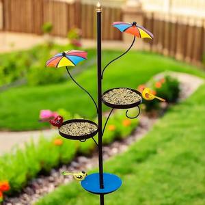Mangeoire à oiseaux suspendue en bois pour jardin extérieur, patio, balcon, oiseaux de petite, moyenne et grande taille, écologique - Product Image 1