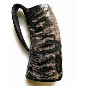 Fabriqué à la main personnalisé Viking sculpture en céramique corne à boire tasse hautement polie corne naturelle inde pour les cadeaux d'affaires-vin bière - Product Image 1