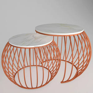 ชุดโต๊ะกาแฟสเตนเลสสตีลดีไซน์ทันสมัย แข็งแรงทนทาน เหมาะสำหรับพื้นที่ขนาดเล็ก เฟอร์นิเจอร์บ้านที่หรูหรา - Product Image 3