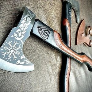 Hacha Forjada a Mano Personalizada con Cabeza de Acero, Mango de Madera, Herramienta para Acampar al Aire Libre, Equipo de Bushcraft, Venta al Por Mayor - Product Image 4