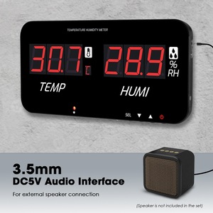Higrómetro Digital, Termómetro de Alta Precisión, Monitor de Temperatura y Humedad con Alarmas Audibles/Visuales y Salida de 3.5mm - Product Image 5