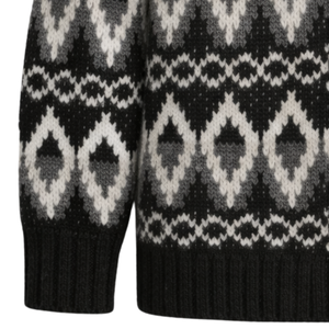 Chaqueta de Punto Fairisle para Mujer, con Cierre Frontal, Estampada, de Manga Larga, Cálida, Estilo Cárdigan, para Clima Frío - Product Image 5