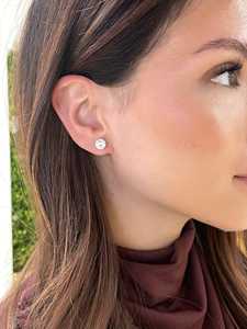 ต่างหูเพชรทรงกลม 3 กะรัต เพชรเลี้ยงในห้องปฏิบัติการ ทองคำแท้ 14K 18K แบบเรียบหรู ประดับเพชรเดี่ยว 3 ขา แบบกดติด ขายส่ง - Product Image 6