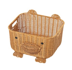 Handwoven Pig Shaped Rattan <b>Storage</b> <b>Basket</b> - Creative Handmade Animal <b>Toy</b> Organizer Bin with Handles for Kids Room - Product Image 3
