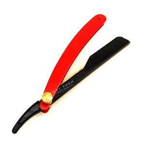 Navaja de Afeitar Profesional para Barbería, Negra, Roja y Dorada, Clásica, de Acero Inoxidable, Plegable, para Barbería y Cuidado Personal en Casa - Product Image 1