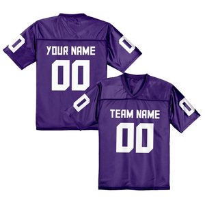 Camiseta de Fútbol Americano Azul Personalizable, Manga Corta, Cuello en V, Malla Transpirable, Nombre del Equipo Impreso, Unisex, Adulto - Product Image 3