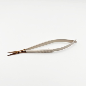Ciseaux à sourcils Aroosh Corporation en acier inoxydable avec pointe en or rose, lame droite et aiguisée, manche en acier inoxydable, pour droitiers - Product Image 4