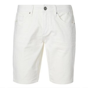 Pantalones cortos de mezclilla lavados para hombre, estilo vintage retro, corte ajustado, cierre con botones, pantalones cortos de verano - Product Image 1
