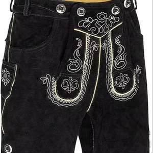 Pantalones de Cuero Bávaros Tradicionales para Hombre, Estilo Antiguo, Cortos, para Oktoberfest - Product Image 1