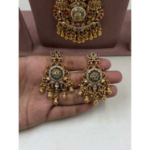 Indian Ethnic Aarika Heritage Gold Plated Bridal Long Necklace & Earring Set - Product Image 3