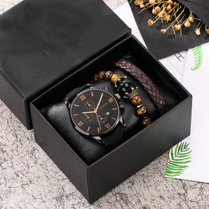 9746 Fashion <b>Black</b> Men <b>Watch</b> and Bracelet Set Men With Box Luxury Men Gift Set <b>Black</b> Quartz <b>Watches</b> - Product Image 2