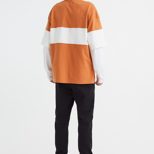 Novedad Otoño 2025: Camiseta Deportiva Casual de Manga Larga para Hombre, Estilo Americano, Tejido Sólido, Cuello Solapa, Transpirable, Poliéster/Algodón 220g - Product Image 3