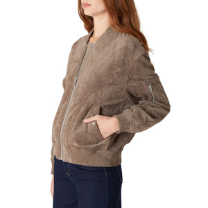 Chaqueta de Cuero de Gamuza para Mujer OEM, Acabado Suave y Elegante, Prenda de Invierno a la Moda, Personalizable - Product Image 3