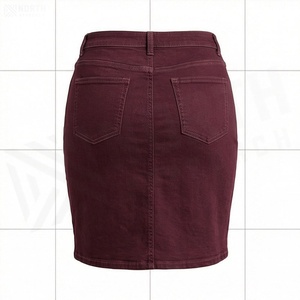 Women High Waist Denim Pencil <b>Skirt</b> Solid Color Mini <b>Tight</b> Fit Casual Style All Seasons Woven Fabric Pocket Design - Product Image 2
