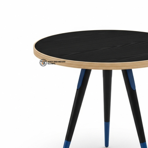 Black Meena Wooden <b>Stool</b> – Handcrafted Hand Painted Decorative Round Accent <b>Stool</b> / Designer Side <b>Table</b> - Product Image 2