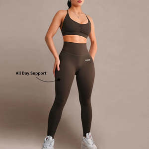 En gros : Haut de yoga, Vêtements de sport, Ensembles de fitness pour la gym, Débardeurs de course, Leggings, Leggings à effet froncé, Pantalons à jambes larges, Ensemble de leggings de sport - Product Image 5