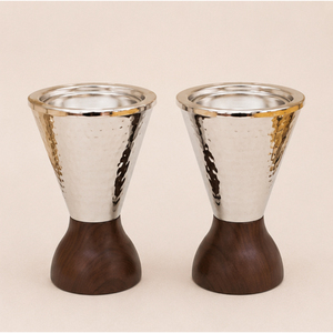 Quemador de incienso árabe Bakhoor de metal martillado Mabkhara con base de madera de nogal, soporte cónico para incienso Oud, incensario para decoración del hogar en Ramadán - Product Image 3