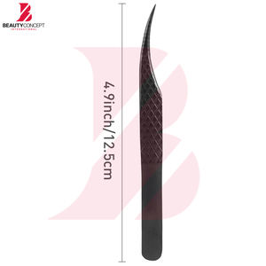 Pinzas de Volumen con Punta de Fibra Curvada de 90 Grados para Extensiones de Pestañas, Pinzas de Precisión con Punta de Micro Rejilla para Uso en Salón - Product Image 5
