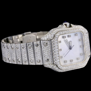 Reloj de Pulsera Mecánico Exclusivo, Totalmente Cubierto de Diamantes de Imitación, Caja Cuadrada de 41 mm, con Esfera de Cristal Blanco, Estilo Hip Hop - Product Image 2