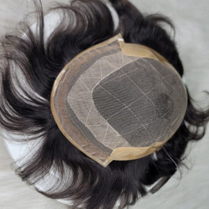 Peluca de pelo Remy Tophat de prótesis de tupé largo elegante Base de seda de onda profunda octogonal perfectamente estructurada para cada ocasión rojo - Product Image 3