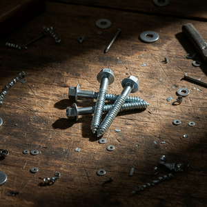 สกรูเหล็กกล้าคาร์บอนเกรด 4 ความแข็งแรงสูง ปลายแหลม หัวหกเหลี่ยมภายนอก เกลียวไม้หยาบ HRC22-32 ชุบสังกะสี/ชุบร้อน - Product Image 1