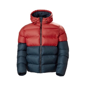 Unisex <b>Red</b> and Color Blocking Puffer <b>Jacket</b> Thick 300g Polyester Fiber Filled <b>Waterproof</b> Quick Dry Winter Casual Regular Fit - Product Image 1