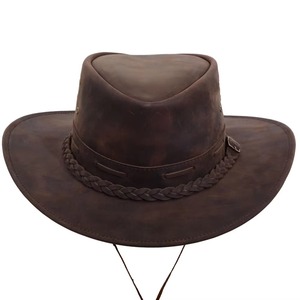 Nuevo Sombrero de Vaquero Unisex al por Mayor, 100% Cuero, con Estampado Digital, Logotipo Personalizado, Ala Ancha, Ajustable, Transpirable, para Uso Diario en las Cuatro Estaciones - Product Image 4