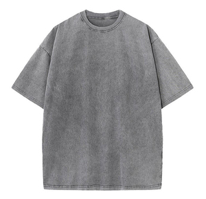 T-shirts Homme 100% Coton 180g de Haute Qualité Coupe Droite Épaules Tombantes Grandes Tailles Décontracté Ample Imprimé Délavé à l'Acide Vente en Gros - Product Image 4