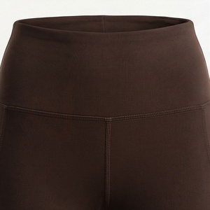 High Waist Full Length Yoga <b>Leggings</b> <b>With</b> <b>Pockets</b> Seamless Spandex Nylon Solid Color Pants - Product Image 4