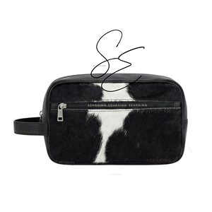 SEHRAINN Animal Print Cosmetic <b>Case</b> Medium Size Zipper Closure Portable <b>Makeup</b> Bag with Soft Handle Modern Style Toiletry Pouch - Product Image 1