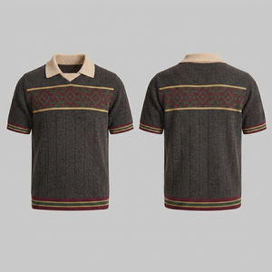 Pull en tricot de qualité supérieure pour femmes, couleur bordeaux marine, uni, manches courtes, décontracté, col rond, 100% polyester, coupe régulière, broderie - Product Image 3
