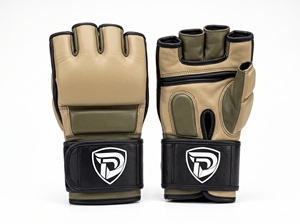 Guantes de MMA Dumela International EVO, Cuero Vacuno, Color Bronceado Oliva, Duraderos, para Todas las Estaciones, Protección - Product Image 1