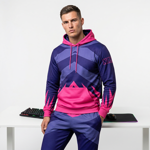 <b>Yellow</b> Black Hooded Winter Printed Front Logo <b>Tracksuit</b> 2 Piece Jogger Set Zipper Fly Fleece Sportswear Streetwear - Product Image 6