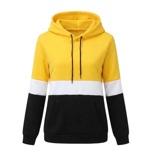 New Color Blocking Hoodie Sweatshirt Regular Fit Long Sleeve Pocket Design Casual Hoodie Unisex Autumn Wear Knitted <b>Fabric</b> - Product Image 2