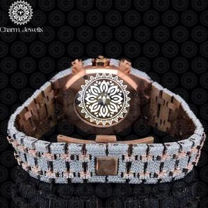 Charm Jewells Luxury Men's Stainless Steel Watch 40mm Dial Glass <b>Chronograph</b> Mechanical Movement 10 Bar Water Resistant Auto - Product Image 3