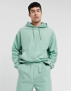 Conjunto Deportivo para Hombre, Color Verde Menta, con Capucha, Manga Larga, Corte Holgado, Sudadera y Pantalones con Bolsillos Laterales - Product Image 2