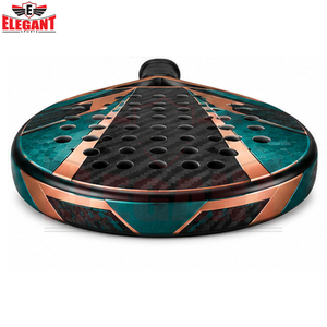 Raquetas de Pádel Personalizadas, Servicio OEM ODM, Mejor Proveedor, Nuevo Producto, Personalizadas con Gráficos Diagonales, Superficie Texturizada, Color Verde Azulado Cobre - Product Image 6