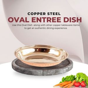 Bandeja Ovalada de Cobre con Asas - Plato para Regalos, Libre de BPA, Ecológico, para Fiestas, Sushi, Carne - Product Image 2