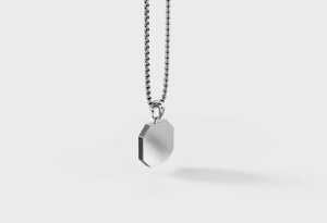 Silver Black Onyx Oval Pendant Necklace Sterling Silver Square Stone <b>Chain</b> Personalized Children's Men's Gift Jewelry Ethnic - Product Image 2