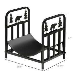 Porta Legna in Metallo Impermeabile Realizzato in Ferro per lo Stoccaggio di Combustibile in Legno - Product Image 3