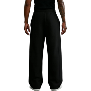<b>Men's</b> <b>Black</b> Cotton Sweatpants Elastic Waist Drawstring Side Pockets Casual Loose Fit Autumn Wear - Product Image 6