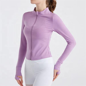 Women's Stretch Performance Gym <b>Jacket</b> Full Zip <b>Workout</b> Training Running Activewear Sports Clothing top gym fashion athletic - Product Image 5
