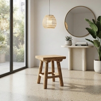 Chaise de salle à manger en teck massif de qualité alimentaire, design minimaliste artisanal moderne, écologique, durable, meubles robustes